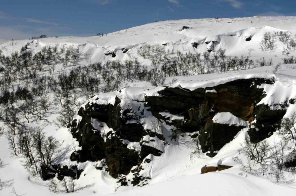 Vinterbild av miljö som kan vara störningskänslig under vårvintern. Foto: U. Falkdalen